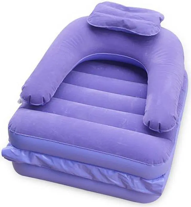 Alt view image 2 of 5 - Inflatable Pull Out Sofa Chair and Twin Bed Air Mattress Sleeper