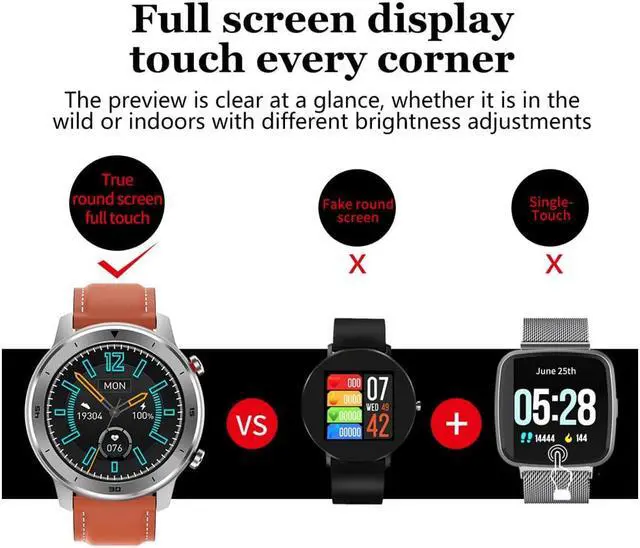 Alt view image 3 of 7 - Citi Full Touch Screen Men Smart Watch Heart Rate Blood Pressure Bluetooth Sport Fitness Tracker Smartwatch For IOS Android