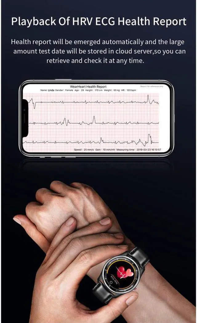 Alt view image 3 of 6 - MX9 Smart Watch Touch Screen ECG + PPG ECG HRV Heart Rate IP68 Waterproof Swimming Intelligent Bracelet Watch