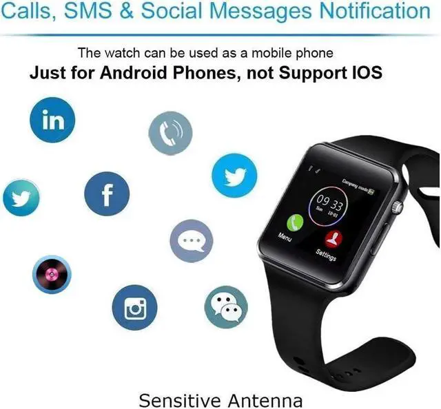 Alt view image 7 of 7 - T500 Smart Watch Compatible Samsung Android iPhone iOS for Men Women Kids, Bluetooth Smartwatch Touchscreen Wrist Watch Fitness Tracker with Camera Pedometer SIM SD Card Slot