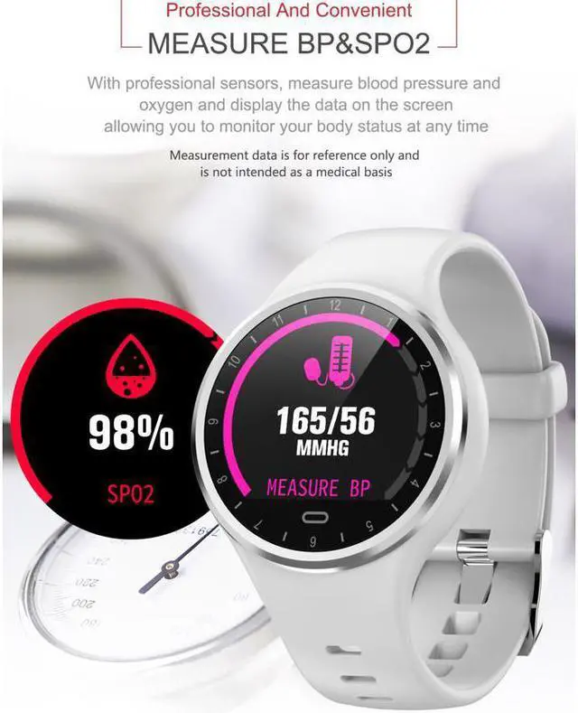 Alt view image 4 of 6 - Bluetooth Smartwatch IP67 Waterproof Activity Wristband Blood Pressure Blood Oxygen Monitor Pedometer Bracelet Sports Watch for iOS Android, Activity Tracker HR
