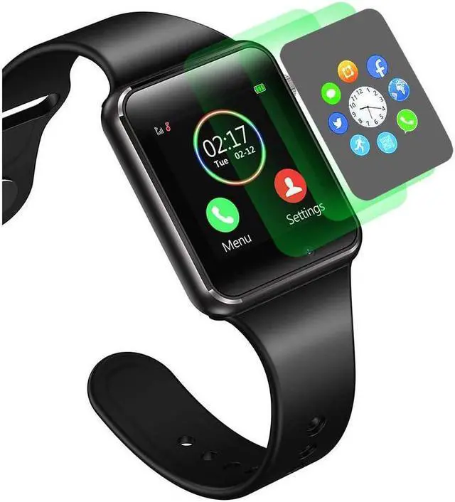 Alt view image 6 of 7 - T500 Smart Watch Compatible Samsung Android iPhone iOS for Men Women Kids, Bluetooth Smartwatch Touchscreen Wrist Watch Fitness Tracker with Camera Pedometer SIM SD Card Slot