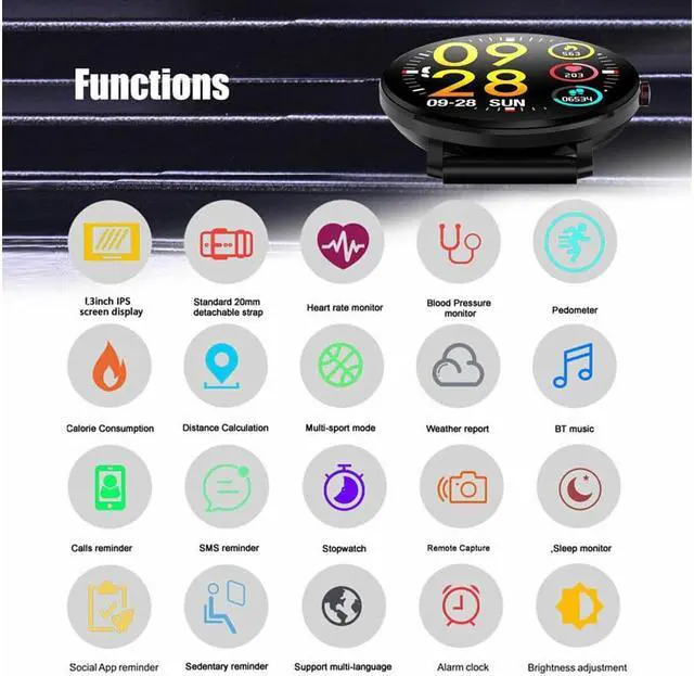 Alt view image 4 of 7 - Touch Smart Watch Women Men Heart Rate Bracelet For iPhone Android Waterproof