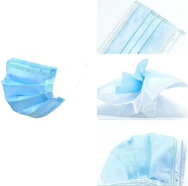 Alt view image 2 of 6 - 500Pcs Elastic 3-Ply Earloop Breathable Protective Mouth Nose Disposable Mask Personal Protection Care