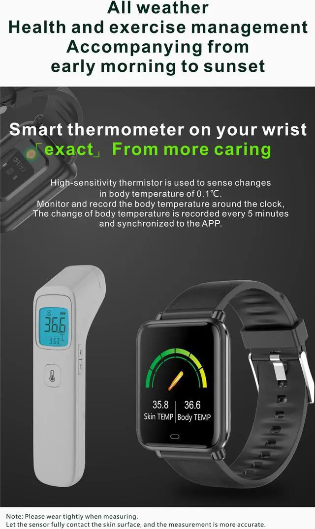 Alt view image 4 of 7 - Q9T smart watch,Whole snack rate monitoring,Blood oxygen monitoring,body temperature,Multiple sports modes,Caller ID and rejection,Synchronized view,bright adjustment,APP motion track.