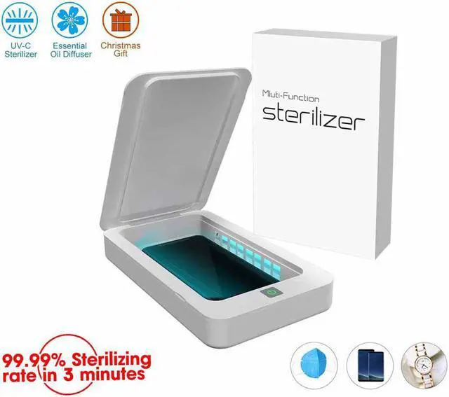 Main image of Portable Smart Phone Sterilizer, UV Cell Phone Sanitizer for Quick Cleaning & Disinfection, LED Aromatherapy Function Disinfector,Phone Cleaner Box with USB Charging for All Smart Phones