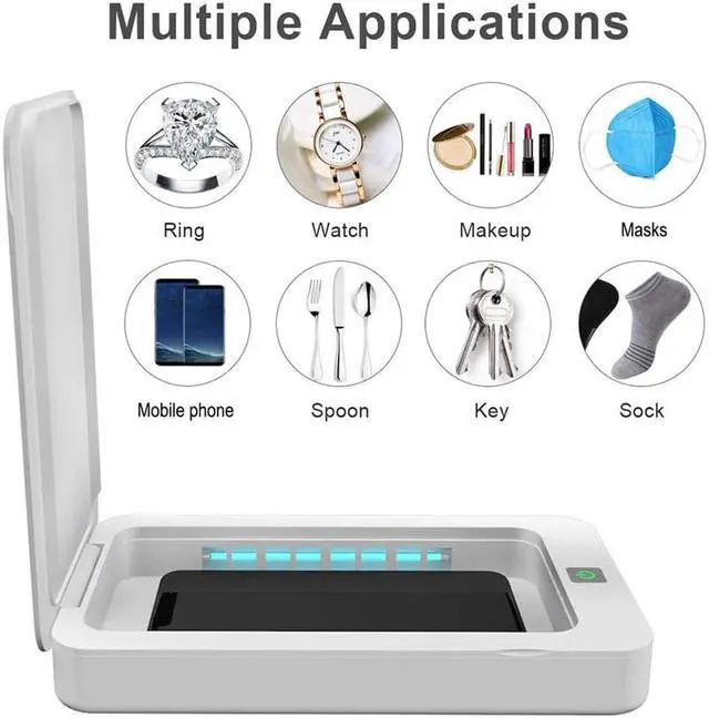 Alt view image 4 of 7 - Portable Smart Phone Sterilizer, UV Cell Phone Sanitizer for Quick Cleaning & Disinfection, LED Aromatherapy Function Disinfector,Phone Cleaner Box with USB Charging for All Smart Phones