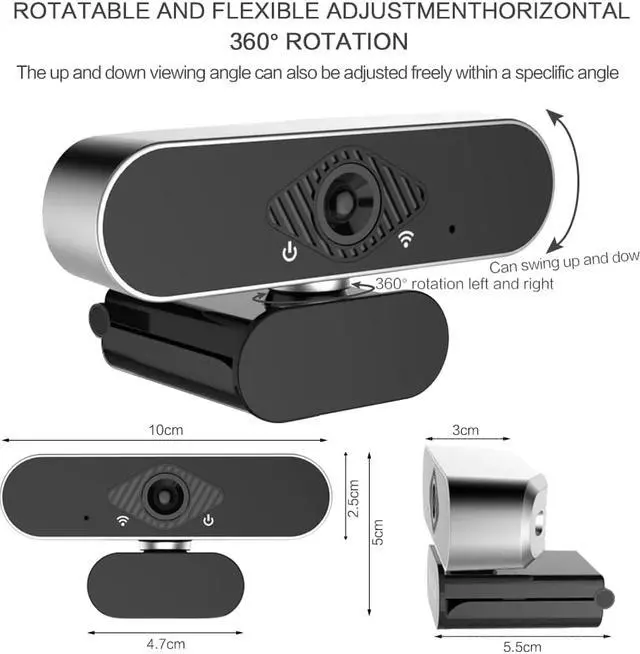Alt view image 3 of 7 - 1080P Webcam with Microphone, NEK Tech Webcam Full HD PC Skype Camera, Video Calling and Recording for Computer Laptop Desktop, Plug and Play USB Camera for YouTube, Compatible with Windows