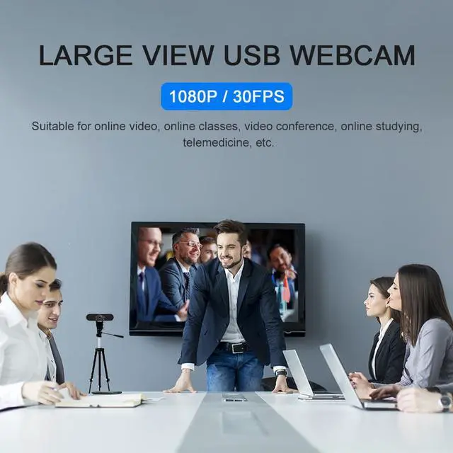 Alt view image 6 of 7 - 1080P Webcam with Microphone, NEK Tech Webcam Full HD PC Skype Camera, Video Calling and Recording for Computer Laptop Desktop, Plug and Play USB Camera for YouTube, Compatible with Windows