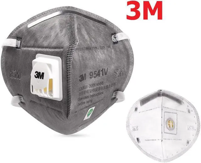 Alt view image 2 of 7 - 30 Pieces 3M Mask 9541V+ KN95 Mask FFP2 Activated Carbon Masks With Valve Respirator Gray