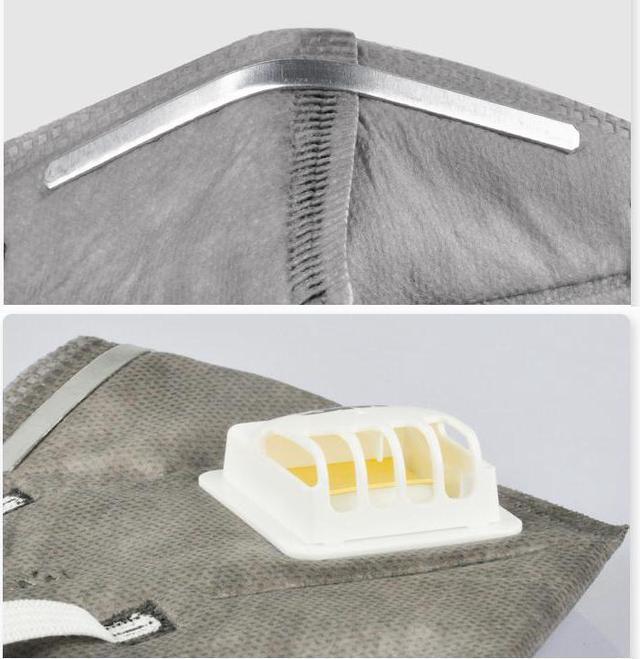 Alt view image 6 of 7 - 200 Pieces 3M N95 Mask 9541V KN95 Mask Activated Carbon Masks with Valve Respirator For Adult Gray