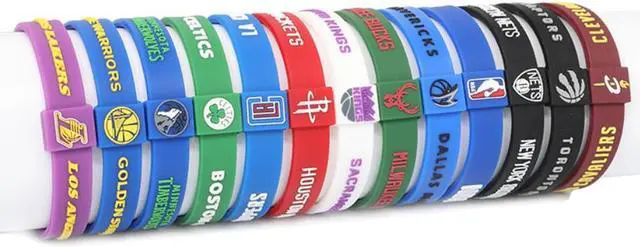 Alt view image 3 of 7 - NBA Basketball Sports Bracelet Silicone Wristband Brooklyn Nets Team Wristbands