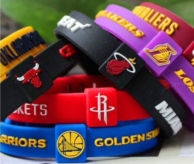 Alt view image 6 of 7 - NBA Basketball Sports Bracelet Silicone Wristband Brooklyn Nets Team Wristbands