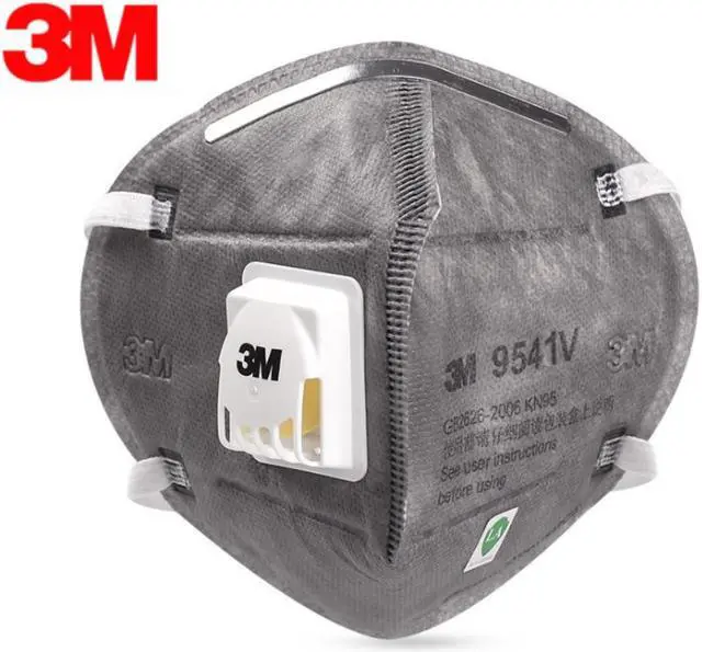 Main image of 30 Pieces 3M Mask 9541V+ KN95 Mask FFP2 Activated Carbon Masks With Valve Respirator Gray