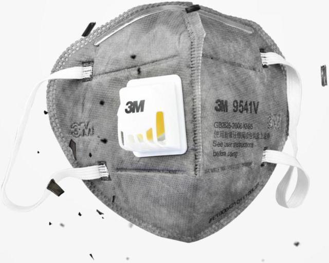 Alt view image 4 of 7 - 200 Pieces 3M N95 Mask 9541V KN95 Mask Activated Carbon Masks with Valve Respirator For Adult Gray