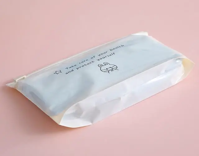 Alt view image 2 of 7 - 10 PCS Portable Cartoon Zip Lock Face Masks Bag Dust-proof Storage Bags High Capacity Home Office Travel Organizer Food Grade PE Material