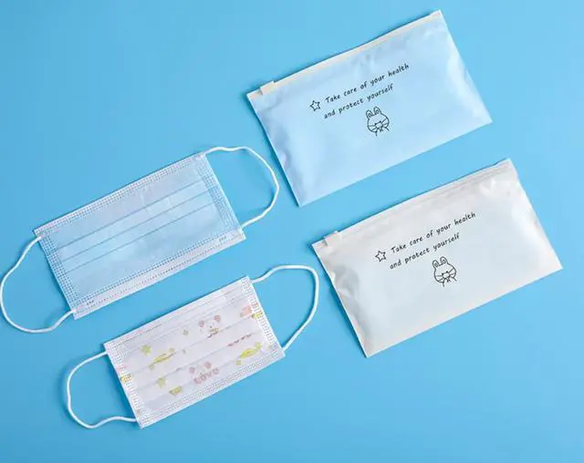 Alt view image 7 of 7 - 10 PCS Portable Cartoon Zip Lock Face Masks Bag Dust-proof Storage Bags High Capacity Home Office Travel Organizer Food Grade PE Material