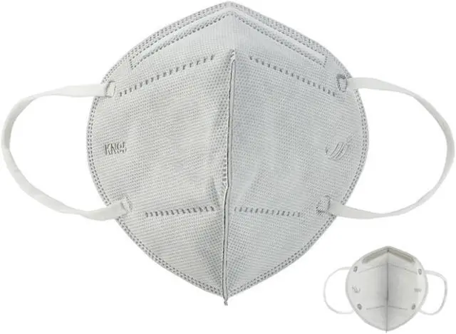Alt view image 2 of 7 - 100 PCS KN95 Mask JINJIANG Face Mask 6-layer FFP2 PM2.5 Health Protector with Sponge Nose Strip Individual Package Gray