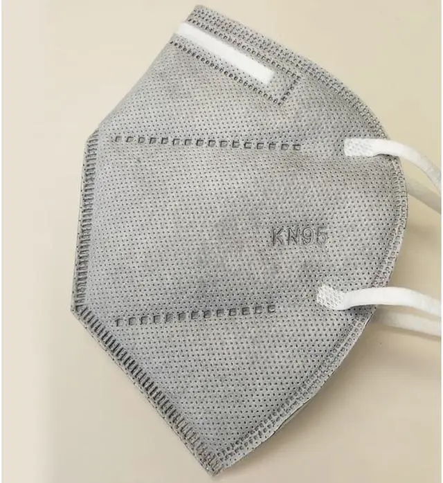 Alt view image 5 of 7 - 100 PCS KN95 Mask JINJIANG Face Mask 6-layer FFP2 PM2.5 Health Protector with Sponge Nose Strip Individual Package Gray