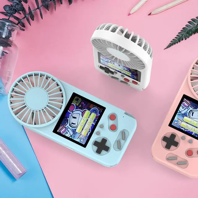 Alt view image 3 of 7 - Handheld Game Console with Fan,2 in 1 800mAh etro Video Games Console for kids with 500 Classic Games,3.0" Screen,Consola de Juegos Portátil con ventilador,for Kids and Adult