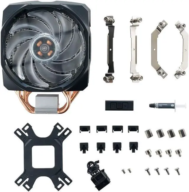 Alt view image 7 of 7 - MasterAir MA610P RGB CPU Air Cooler, 6 CDC 2.0 Heatpipes, Aluminum Fins, Push-Pull, Dual MF120R RGB Fans, RGB Lighting for AMD Ryzen/Intel LGA1200/1151