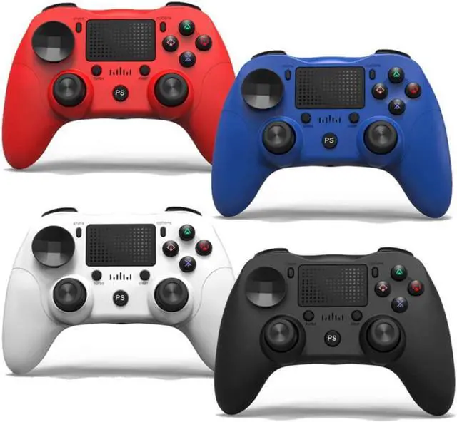 Alt view image 2 of 7 - PS4 Wireless Game Controller,USB Rechargeable PS4 Gamepad with Touch Pad,600MA Bluetooth Dual Vibration Controller with Gyroscope for Playstation 4, PS3, Windows, Android (White)