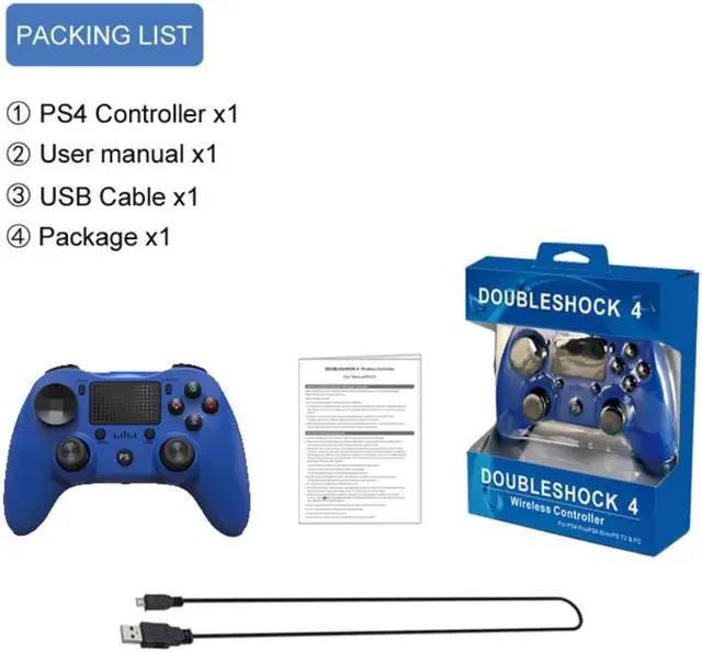 Alt view image 6 of 7 - PS4 Wireless Game Controller,USB Rechargeable PS4 Gamepad with Touch Pad,600MA Bluetooth Dual Vibration Controller with Gyroscope for Playstation 4, PS3, Windows, Android (White)