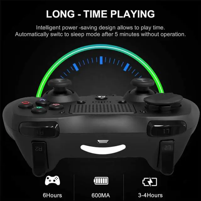 Alt view image 5 of 7 - PS4 Wireless Game Controller,USB Rechargeable PS4 Gamepad with Touch Pad,600MA Bluetooth Dual Vibration Controller with Gyroscope for Playstation 4, PS3, Windows, Android (White)