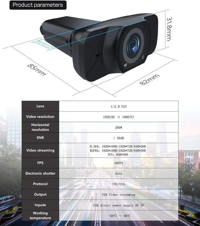 Alt view image 6 of 7 - 1080P HD Webcam with Microphone,HD PC Webcam Laptop Plug and Play USB Webcam Streaming Computer Web Camera with 90-Degree View Angle,with Night Vision