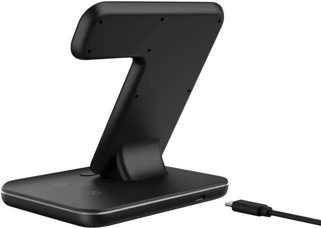 Alt view image 6 of 7 - Upgraded/Qi All Wireless Charging Stand, Station for Apple Watch 5 4 3 2, Airpods, iPhone All Qi Enabled Phones (with AC Adapter)