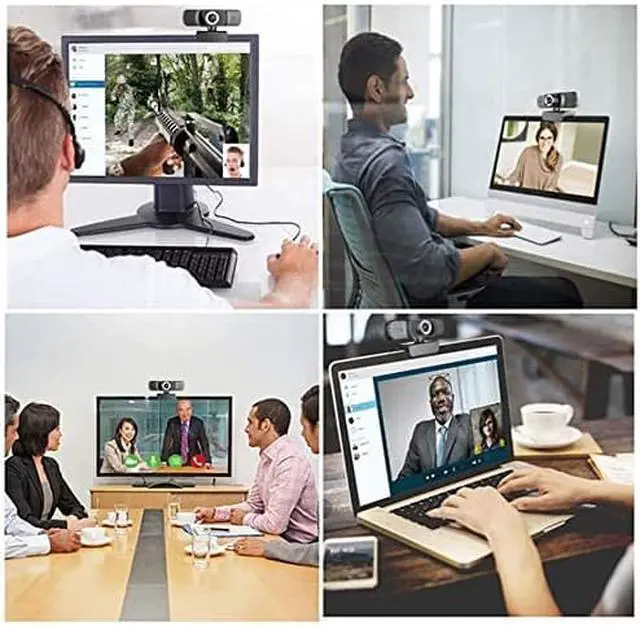 Alt view image 6 of 6 - Click image to open expanded view
1080p HD Webcam with Microphone,USB Computer Camera for Live Streaming Webcam,110 Degrees Wide-Angle 30fps for Laptop, Desktop, Conferencing, Video Chatting