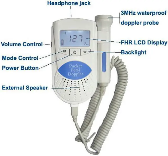 Alt view image 4 of 6 - Fetal Doppler Heart Monitor - Listening to the sounds your baby makes is like sweet song to a mommy's ears! The perfect pregnancy gift for a new mommy - Safe Portable Listening Device