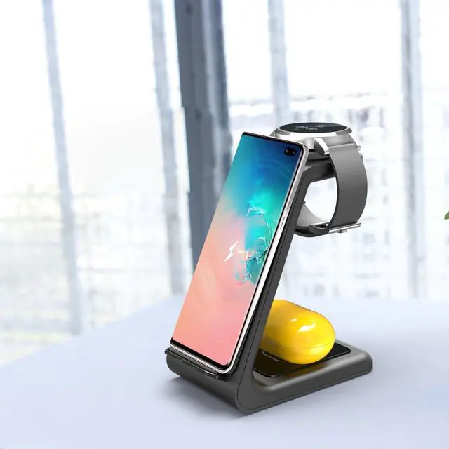 Alt view image 3 of 7 - 3 in 1 Wireless Charger Stand, Wireless Charging Station for Apple Watch 6/5/4/3/2,Airpods Pro,iPhone 12/11/11 Pro Max/XR/XS Max/Xs/X/8P/8,Samsung S20/ Note 10/S9/S8