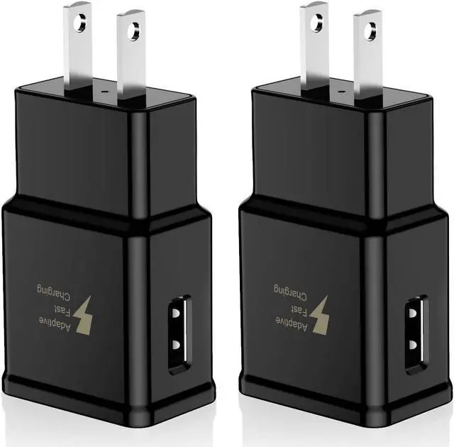 Main image of Adaptive Fast Charging Wall Charger Adapter Compatible Samsung Galaxy S6 S7 S8 S9 S10 / Edge/Plus/Active, Note 5,Note 8, Note 9,LG G5 G6 G7 V20 V30 ThinQ Plus EP-TA20JBE Quick Charge (2 Pack)