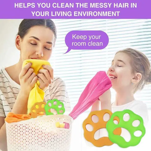 Alt view image 6 of 7 - 4 Pack Pet Hair Remover for Laundry - Lint and Fur Remover - Dog Hair Remover - Washing Machine Lint Catcher Reusable - Pet Hair in Laundry - Cats and Dogs Hair Catcher for Washing Machine,Clothes