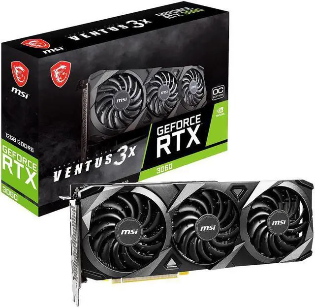 Alt view image 7 of 7 - MSI Ventus GeForce RTX 3060 12GB GDDR6 PCI Express 4.0 Video Card RTX 3060 Ventus 3X 12G OC LHR
