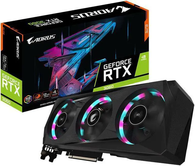 Alt view image 3 of 3 - GIGABYTE AORUS GeForce RTX 3060 12GB GDDR6 PCI Express 4.0 x16 ATX Video Card GV-N3060AORUS E-12GD (rev. 2.0)