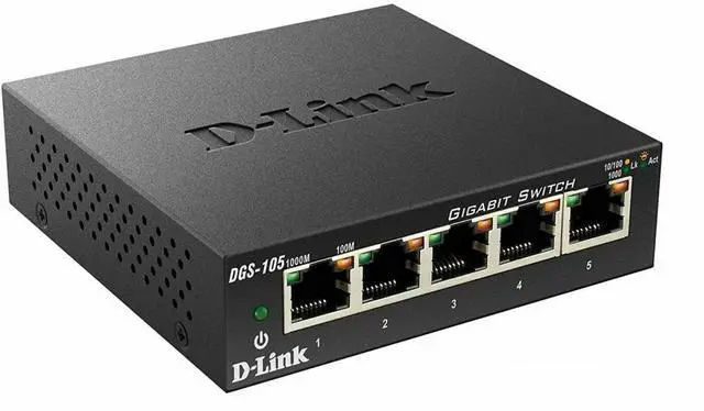 Alt view image 2 of 6 - Open.Box - D-Link 5 Port Gigabit Unmanaged Metal Desktop Ethernet Switch DGS-105
