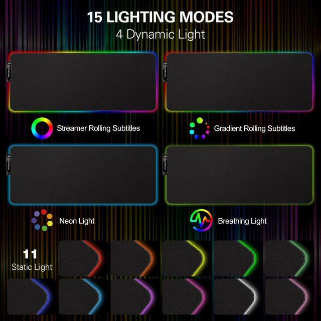 Alt view image 3 of 7 - Millennials  RGB Gaming Mouse Pad, Large Extended Glowing Led Mousepad USB 2.0 for Gamer