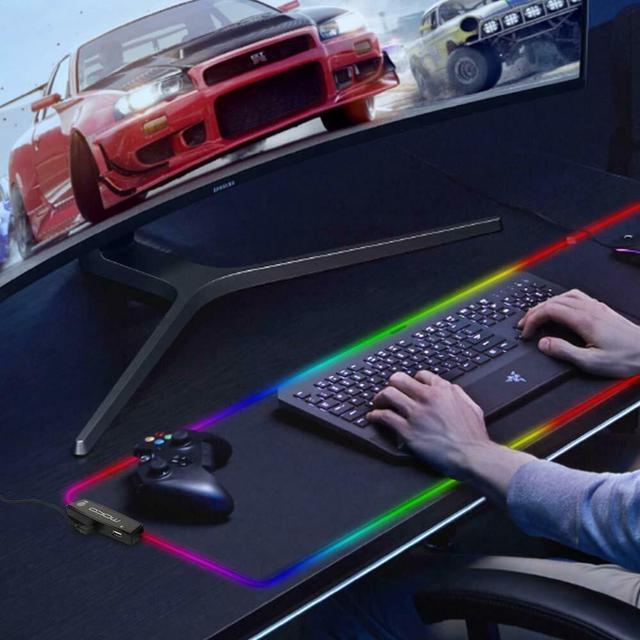 Alt view image 4 of 7 - Millennials  RGB Gaming Mouse Pad, Large Extended Glowing Led Mousepad USB 2.0 for Gamer