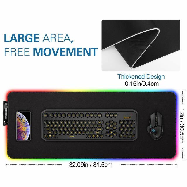 Alt view image 2 of 7 - Millennials  RGB Gaming Mouse Pad, Large Extended Glowing Led Mousepad USB 2.0 for Gamer