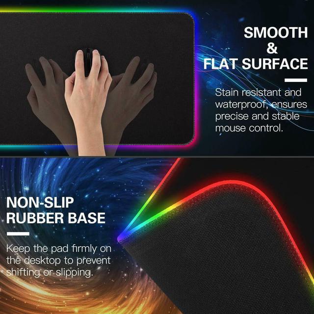 Alt view image 6 of 7 - Millennials  RGB Gaming Mouse Pad, Large Extended Glowing Led Mousepad USB 2.0 for Gamer