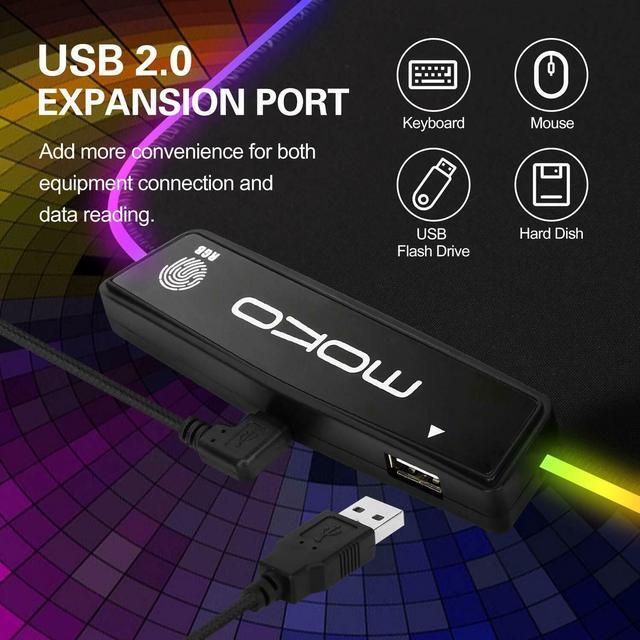 Alt view image 5 of 7 - Millennials  RGB Gaming Mouse Pad, Large Extended Glowing Led Mousepad USB 2.0 for Gamer