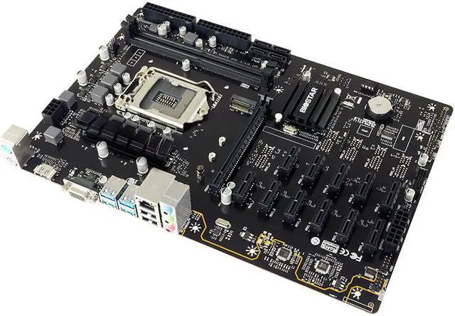 Alt view image 3 of 5 - Biostar Tb360-Btc Pro Atx 32G 12 X Pci-E 3.0 Usb 3.1 Intel Btc Mine Board For Cryptocurrency Mining (Btc),Support 12 Gpu Mining Motherboard