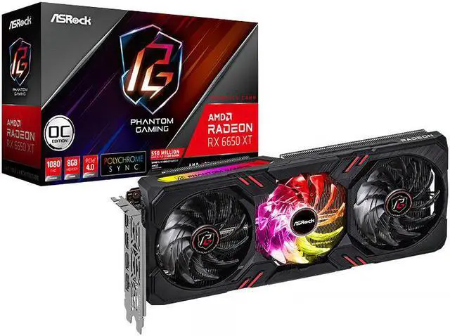 Alt view image 5 of 5 - ASRock Radeon RX 6650 XT Phantom Gaming D 8GB OC PCI Express 4.0 Video Card, RX6650XT PGD 8GO