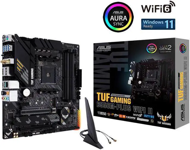 Alt view image 4 of 7 - AMD Ryzen 5 4500 - Ryzen 5 4000 Series 6-Core Socket AM4 65W Desktop Processor and ASUS TUF GAMING B550M-PLUS WIFI II AM4 AMD B550 SATA 6Gb/s Micro ATX AMD Motherboard