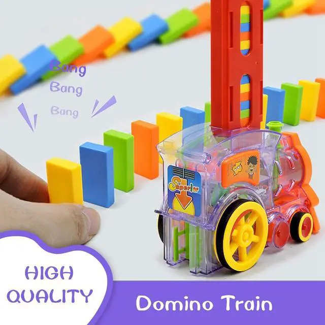 Alt view image 6 of 7 - Domino locomotive domino building blocks domino effect exciting domino car building block educational toys boys girls interest toys admission admission nursery kindergarten birthday Christmas gift
