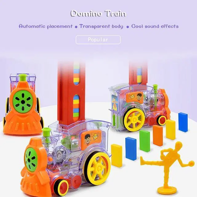 Alt view image 5 of 7 - Domino locomotive domino building blocks domino effect exciting domino car building block educational toys boys girls interest toys admission admission nursery kindergarten birthday Christmas gift