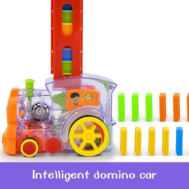 Alt view image 7 of 7 - Domino locomotive domino building blocks domino effect exciting domino car building block educational toys boys girls interest toys admission admission nursery kindergarten birthday Christmas gift