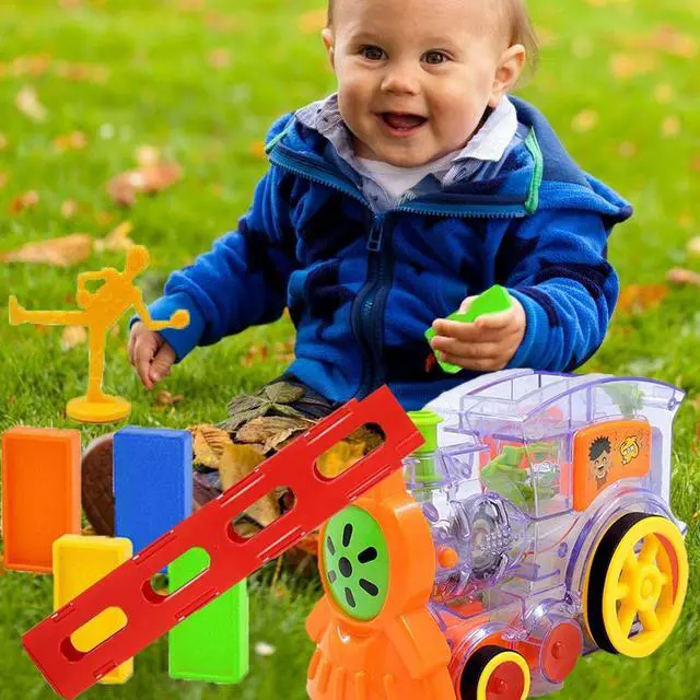 Alt view image 2 of 7 - Domino locomotive domino building blocks domino effect exciting domino car building block educational toys boys girls interest toys admission admission nursery kindergarten birthday Christmas gift